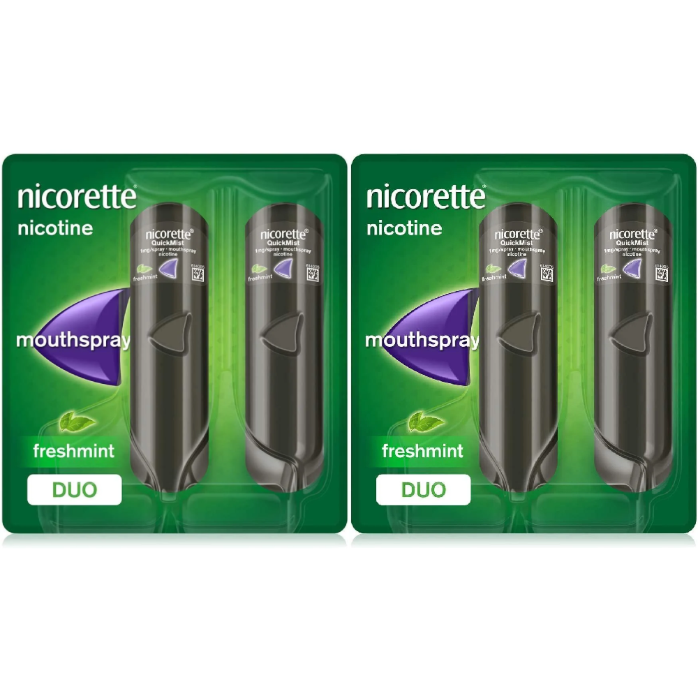 Quickmist Nicorette Quickmist 1mg Freshmint Mouthspray 8 Week Bundle - 4 x 150 Sprays