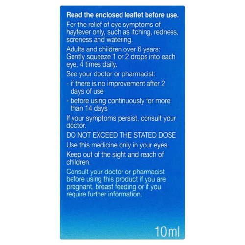 Buy Optrex Hayfever Eye Drops 10ml For Allergies Chemist4U