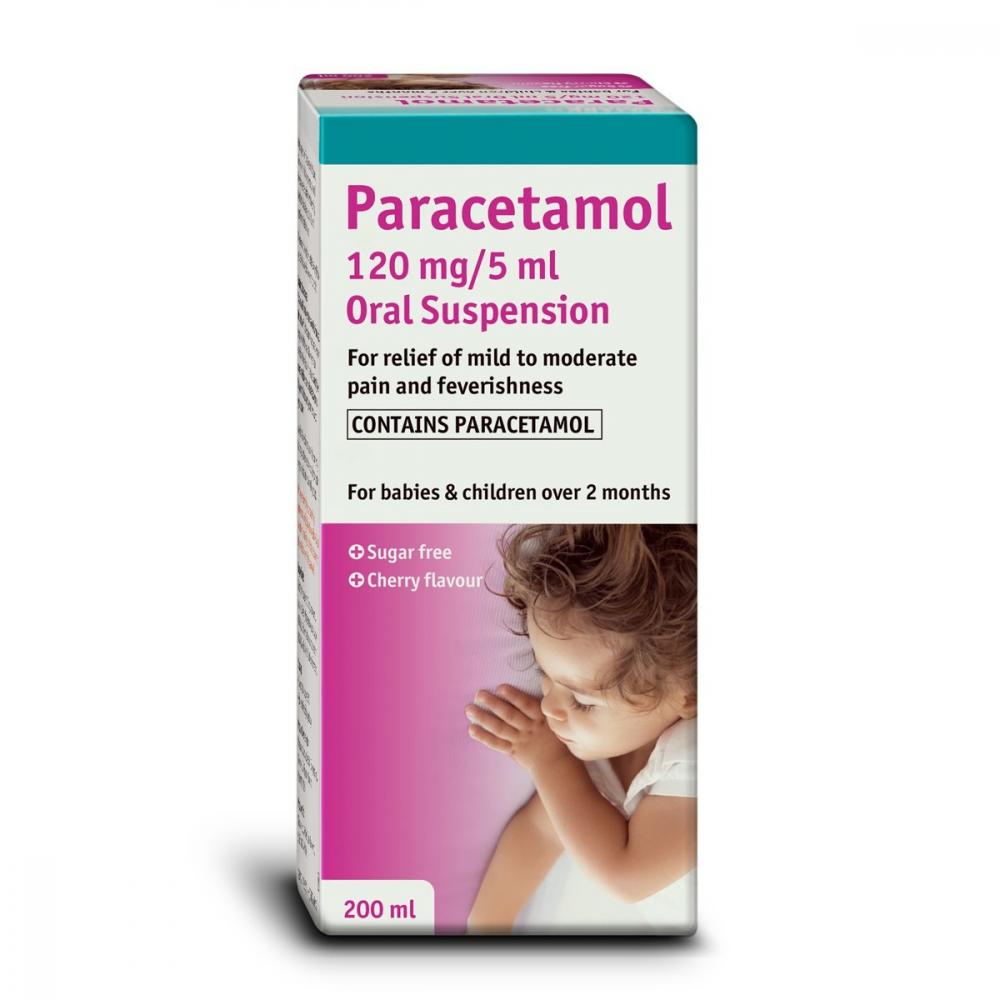 Paracetamol Cherry Suspension 120mg/5ml x 200ml Chemist 4 U