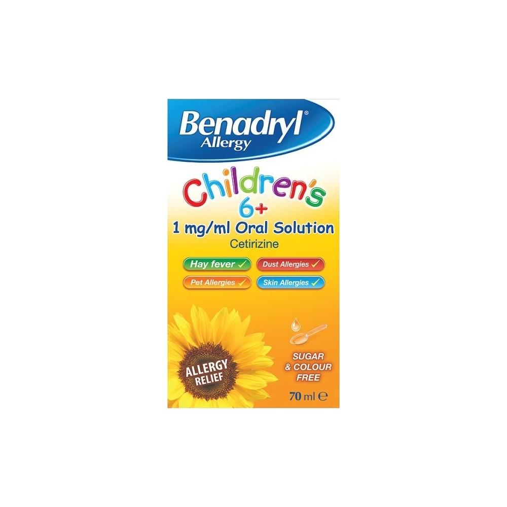 Benadryl Allergy Children's Solution 70ml Age 6+ Chemist4U