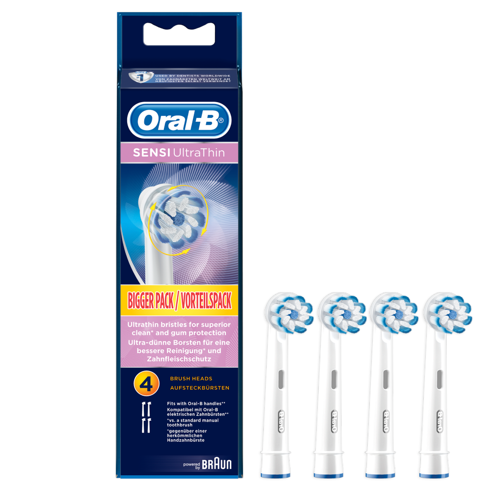 OralB Sensi UltraThin Toothbrush Heads Pack of 4 Chemist 4 U