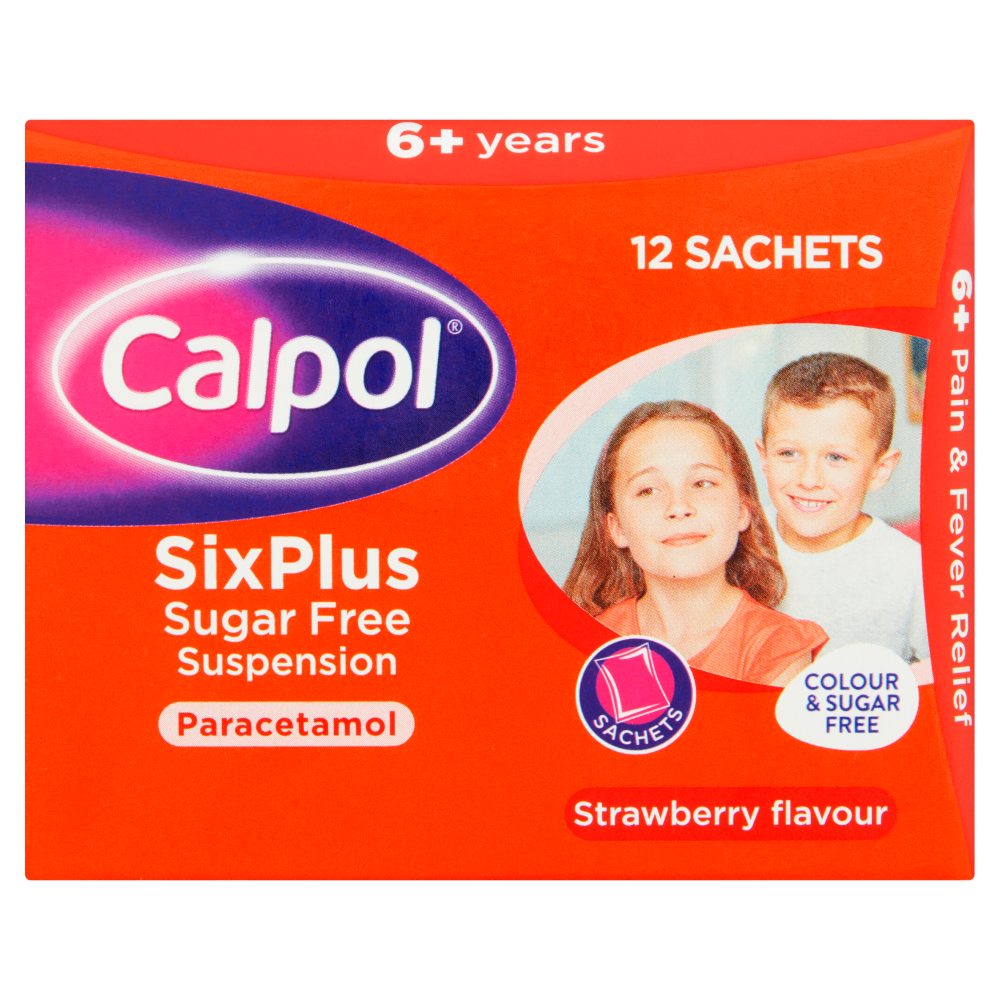 Calpol Six Plus Sugar Free 12 x 5ml Sachets Chemist 4 U