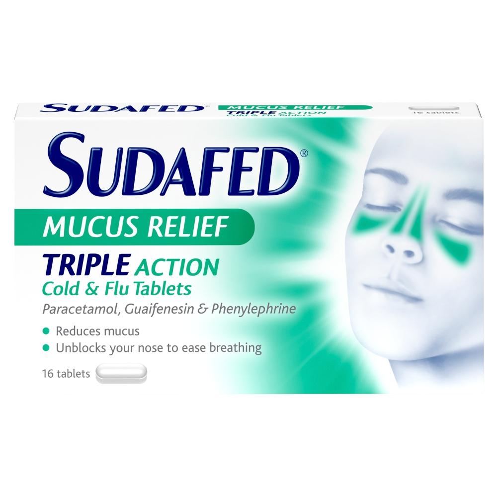 Buy Sudafed Mucus Relief 16 Tabs Decongestant Chemist4U