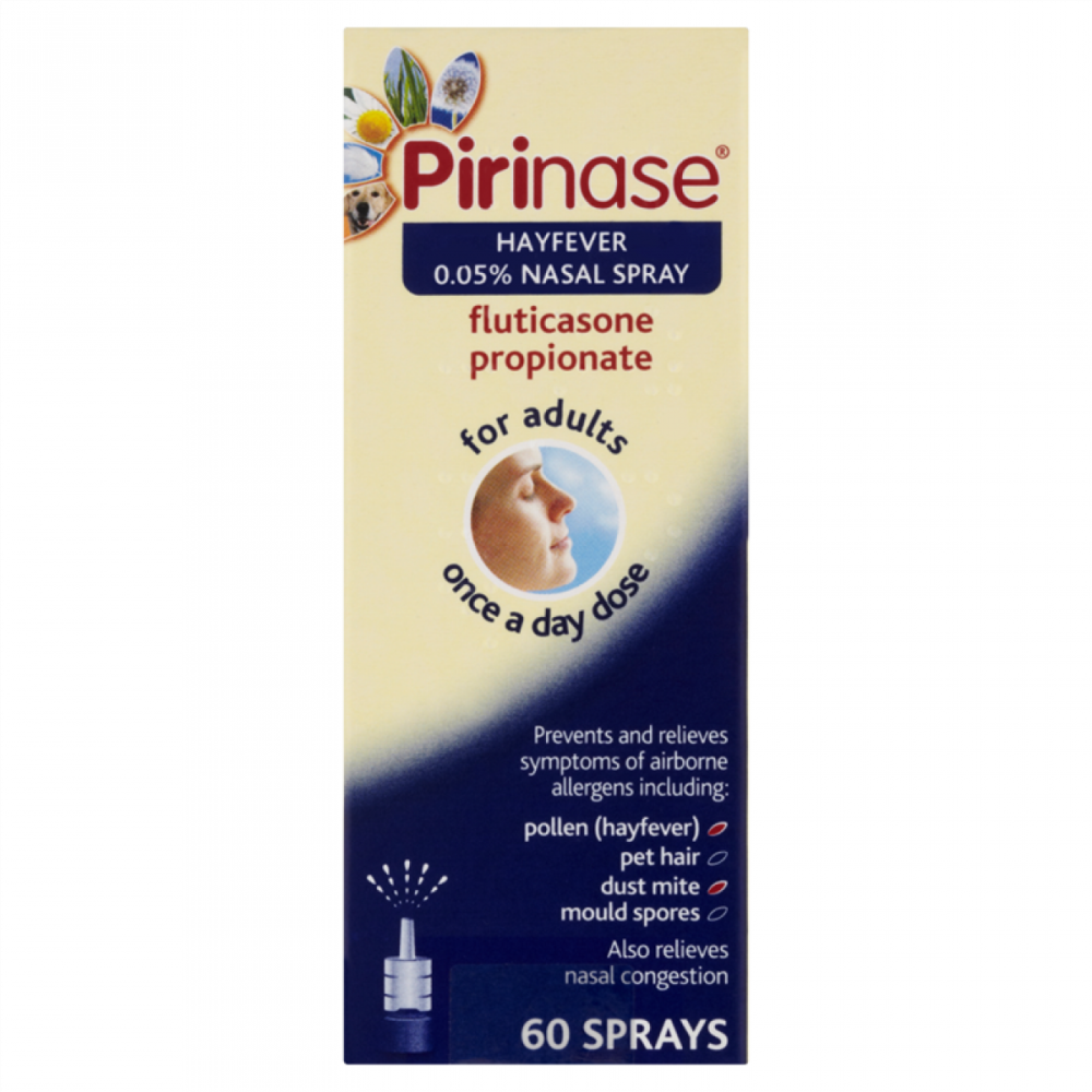 Pirinase Nasal Spray 60 Sprays For Hay Fever & Allergy Chemist 4 U