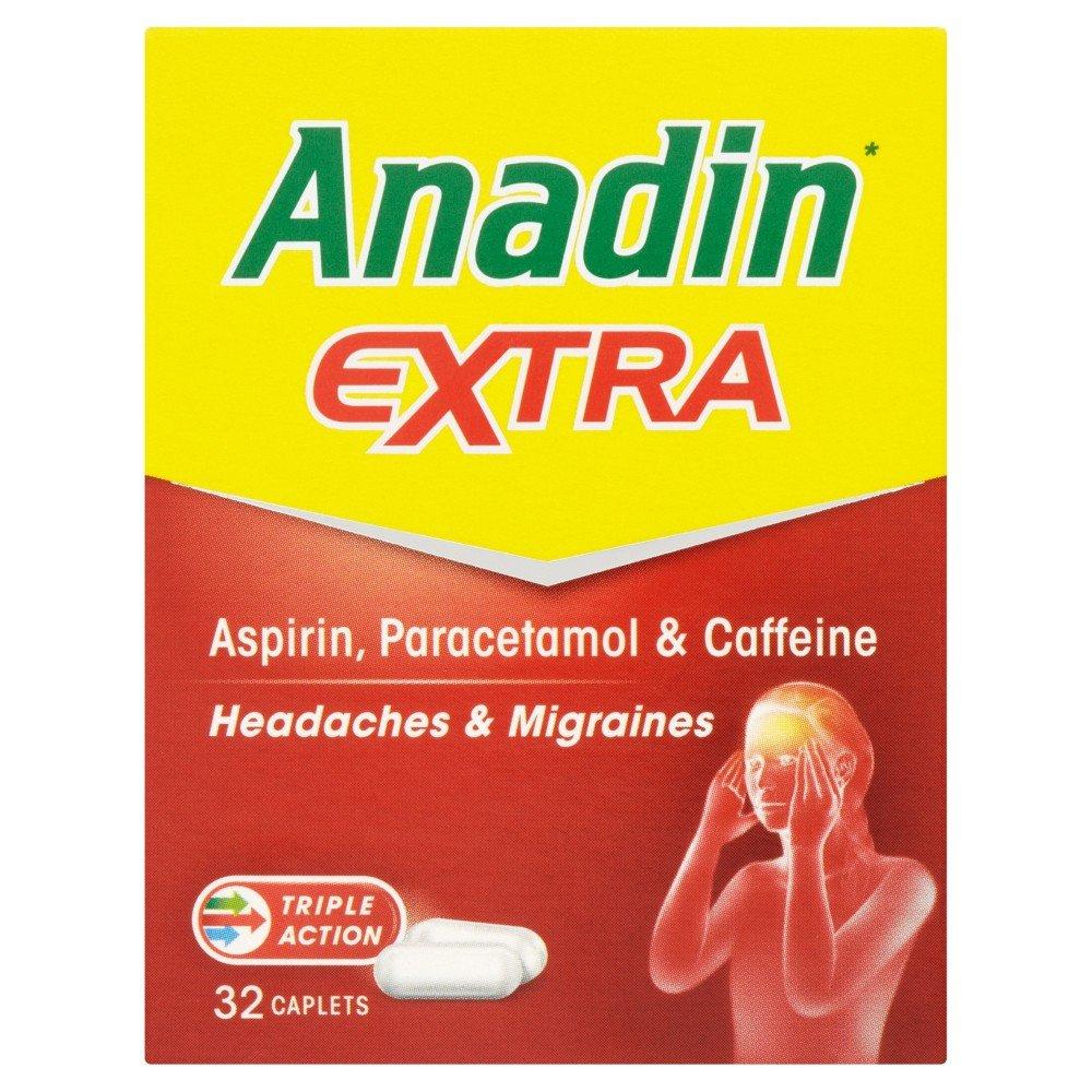 Anadin Extra 32 Caplets Paracetamol Aspirin & Caffeine Chemist4U