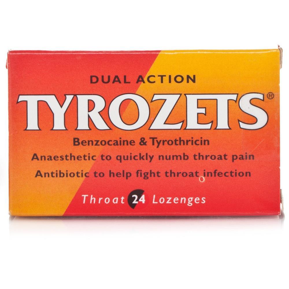 Tyrozets Throat Lozenges 24 Sore Throat Medication