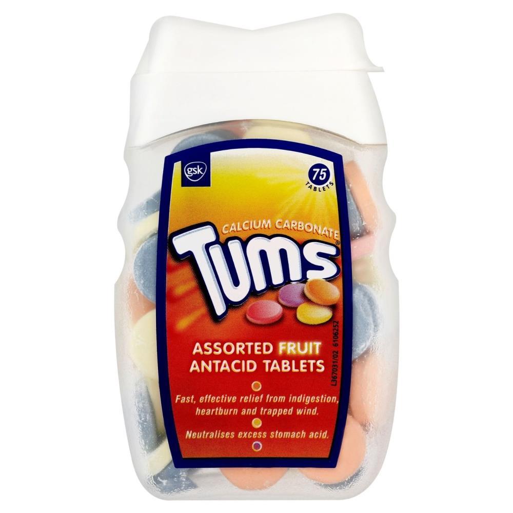Tums Assorted Fruit Antacid 75 Tablets Chemist 4 U