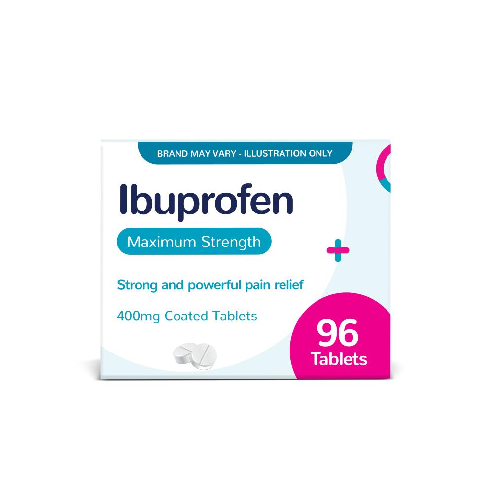 Ibuprofen 96 x 400mg Tablets Max Strength Pain Relief Chemist 4 U