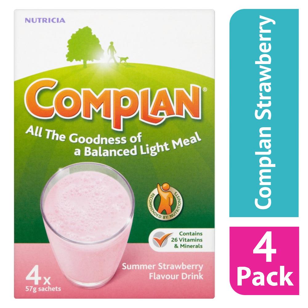 Complan Strawberry Nutritional Drink Sachets 4 x 55g (Case Of 4)