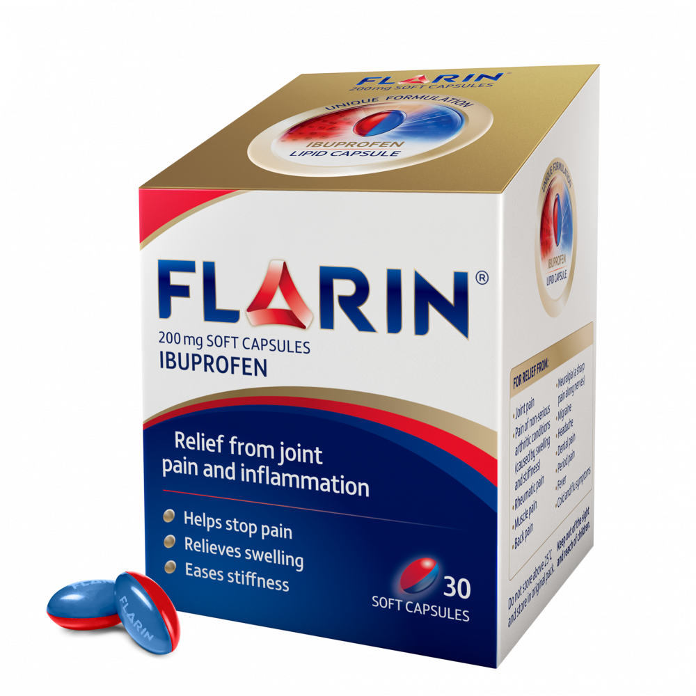 Flarin 200mg Soft Capsules 30 Caps Ibuprofen 200mg Chemist4U