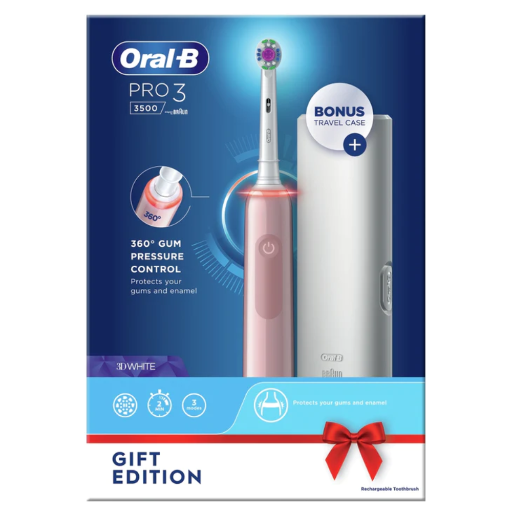 Buy OralB Pro 3 3500 Pink (+Travel Case) Chemist4U