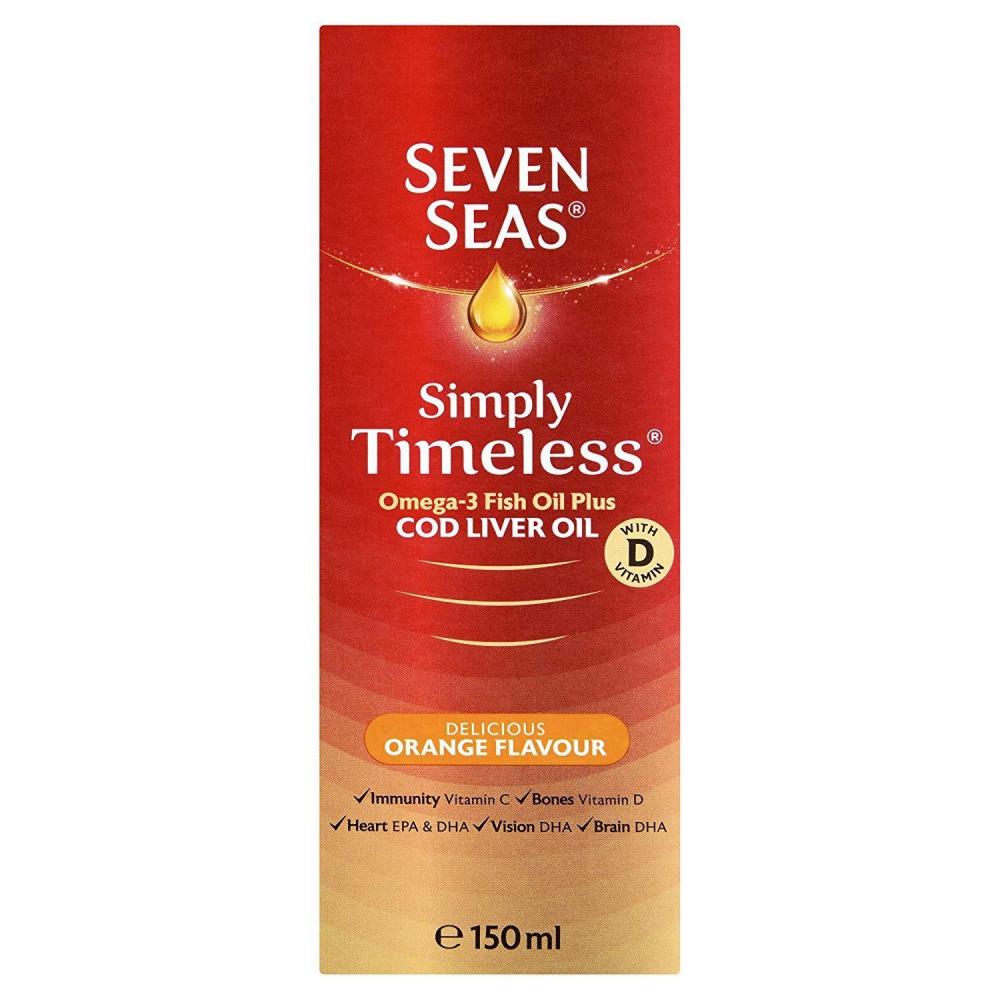 Seven Seas Cod Liver Oil Orange Flavour Liquid 150ml Chemist 4 U