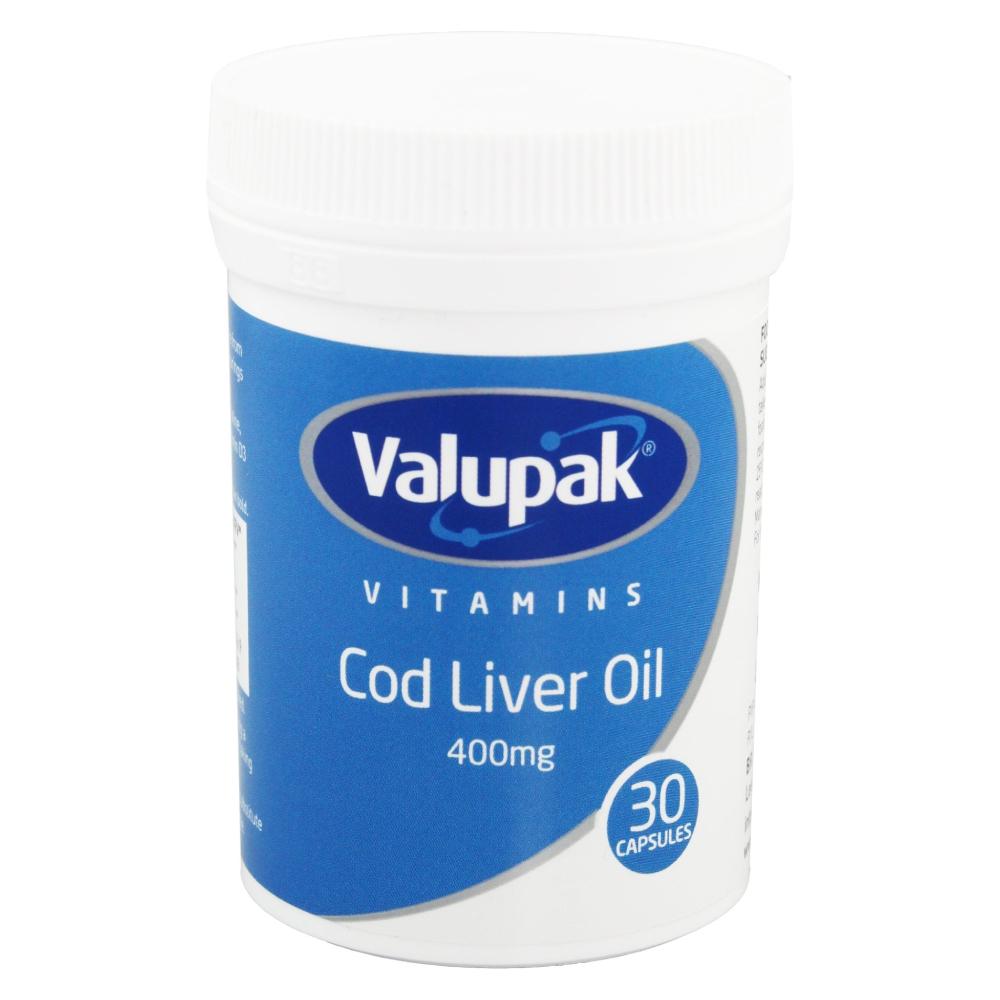 Buy Valupak Cod Liver Oil Capsules 400mg 30 Capsules