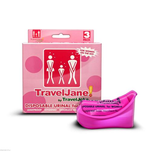 TravelJane Einweg-Urinal (TJ1R) – 6 Stück, Pink, Unisex, Auslaufsicher, Geruchslos, Für Reise, Outdoor & Notfälle