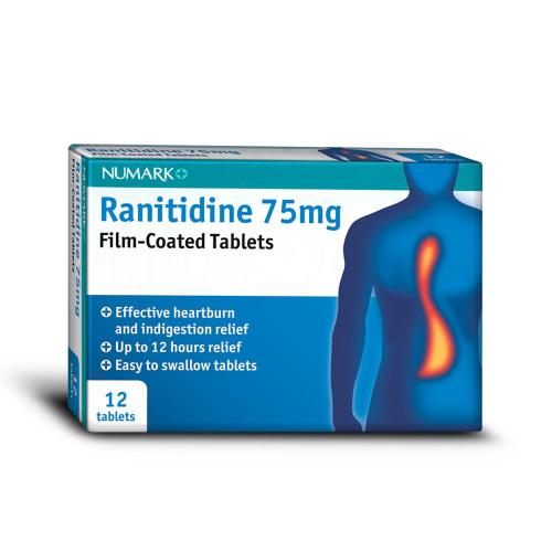 Numark Ranitidine 75mg FilmCoated Tablets 12 Tablets