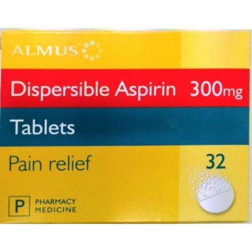 Almus Aspirin Dispersible 300mg 16 Tablets Chemist 4 U